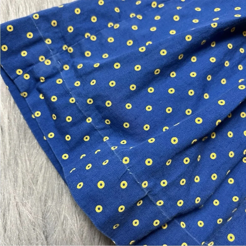 Vintage 1950s Toddler Girls Blue Yellow Tie Back Dot Dress